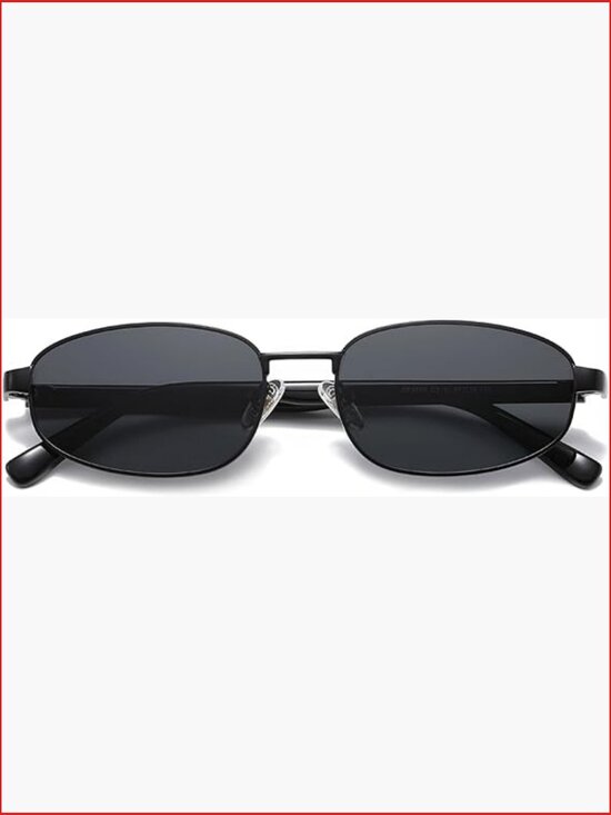 Retro 90s Polarized Oval Rectangle Sunglasses for Women Men Y2k Hexagon Sunnies main image 6
